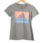 Adidas  Amplifier Tee Women's XS Gray Pink Logo‎ Photo 0
