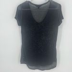 Rock & Republic Burnout Rhinestone Logo Wings Black T Photo 5