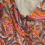 J.Crew  Ruffle Paisley Silk Shift Dress Multi Color 0‎ Photo 6