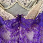 Dolce & Gabbana Vintage Y2K Double Lace Mini Slip Dress in Purple & Beige Photo 7