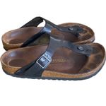 Birkenstock  Black GIZEH Leather Thong Sandals Size 40 US 9/9.5 Photo 1