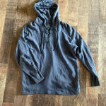 Aerie  oversize Boho hooded pull over dark wash gray Photo 1