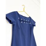Chiara Boni Blue Rosario Shift Mini Dress Size 42 Silver Grommets Cocktail Chic Photo 6