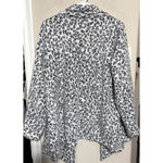 Vince Camuto Sweater Cardigan Womens L Soft Fuzzy Open Snow Leopard Eyelash Photo 5