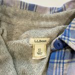LL Bean Fleece Lined Flannel Blue Plaid Shirt Jacket Shacket Size XS PETITE Photo 9