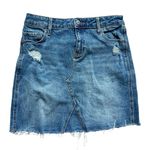Old Navy Womens High Waisted Frayed Raw Hem Distressed Jean Skirt - Sz 2 Photo 2