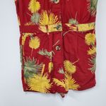 Free People Malibu Short Sleeve Romper XS Maroon Tropical Print Vacation Casual Photo 6