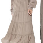 Hollister  Ultra High Rise Tiered Grey Maxi Skirt Size Small Photo 0