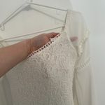 Venus  Lace Bell Sleeve Off Shoulder Dress White Crochet Trim 3/4 Sleeve Mini 10 Photo 4