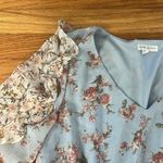 By the River Floral Ruffle Midi Dress Sz L Blue Size L Photo 6