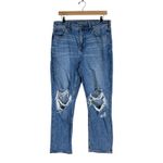 American Eagle  Mom Jeans Womens 10 Short Medium Wash Distressed High Rise Photo 1