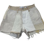 Levi Strauss & CO. Levi's Re/Done Beige Brown Patchwork Reworked High Rise Cutoff Denim Shorts 25 Photo 0