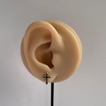 Cross Stud Earrings for Men Women,Streetwear Punk Hip Hop Unisex Style Silver Photo 5