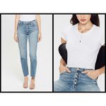 💕MOTHER💕 The Pixie Dazzler Ankle Fray Jeans Secret Sister Button Fly 31 Blue Photo 1