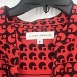 Amanda Uprichard Silk Tunic Top Red Black Art To Wear Long Sleeve Artsy Size P S Photo 8