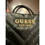 Guess Jania Society Quilted Medium Satchel Crossbody Black Logo Embossed NEW Photo 7