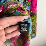 J. Peterman Blue Pink Floral Button Down High-Low Longline Tunic Top Size 2 Boho Photo 5