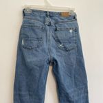 American Eagle  AE Comfort Stretch Waistband Mom Jean Medium Wash Ripped Cropped Photo 10