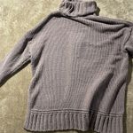 Aerie  Sweater Women's Sz XS Oversized Chunky Knit Turtleneck Shirt Split Purple Photo 2