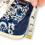 Soludos  Blue White Floral Italian Printed Motif Suede Lace Up Sneaker Boot Photo 8