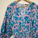 Rhode Resort Anya Smocked Mini Dress Womens Size Medium Blue Photo 4