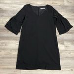 Belongsci Black 3/4 Bell Sleeve V-Neck Above the Knee Shift Dress Size Small Photo 9