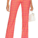 Lovers + Friends NWT  Rodeo Pant in Pink & Orange Plaid size S Photo 0