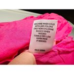 LOUNA Pink Linen Blend Tiered Puff Sleeve Tie Back Square Neckline Mini Dress S Photo 14