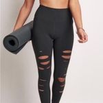 Alo Yoga High Waist Ripped Warrior Leggings Anthracite Size XS Black Photo 0