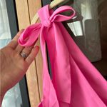 Amanda Uprichard Allora Dress shocking pink bows barbiecore mini vneck cocktail Photo 8