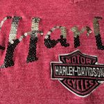 Harley Davidson Womens Large Cranberry Tee Shirt Rhinestone Austin Texas Pink Photo 3
