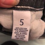 Almost Famous raw hem distressed dark denim jean shirt size 5 Photo 3