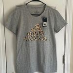Adidas Gray T-Shirt with Leopard Logo Photo 0