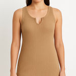 American Eagle Ribbed Knit Tan Sleeveless Mini Dress Size M Photo 0