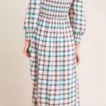 Anthropologie Maeve by Anthro Cerie Smocked Plaid Checker Maxi Dress with Balloon Sleeves Photo 1