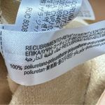 ZARA  Beige Camel Tan Faux Leather Slim Leg High Rise Pant Hem Slit Women’s Small Photo 9