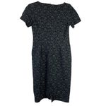 Maggy London floral lace fitted asymmetrical neckline black/ green dress Size 10 Photo 8