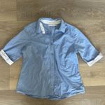 st. john's bay St. John’s Bay Blue Striped Button Down Shirt Photo 5