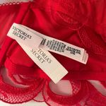 Victoria's Secret  Red Lace Bow Bra Thong Lingerie Matching Set sz Small Coquette Photo 3