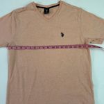 U.S. Polo Assn. Men’s V-Neck T-Shirt Small Peach Logo Embroidered Casual Tee Photo 3