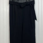 Calvin Klein Mix Media Cropped Jumpsuit Black with Faux Leather Top V-Neck 16 Photo 0