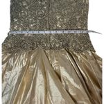Carmen Marc Valvo Gold Embroidered Corset Fit Flare Dress Homecoming Formal S Photo 3