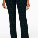 Charter Club  Lexington Straight Dark Green Houndstooth Pants Size 6 Photo 0