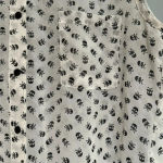 Wishful park  Button Front Skull and Crossbones Print Tie Waist Sheer Top Size L Photo 3
