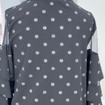New Collection Dress Sz Medium Polka Dots Shimmer Ruffle Sleeve Mesh Futuristic Black Photo 4
