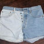 Levi's Light Blue and Cream Denim Shorts Photo 0