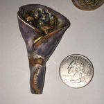 Vintage Ceramic Floral Basket Bouquet Round Clip On Earrings Set Photo 3