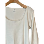 Gilly Hicks Long Sleeve Scoop Neck Top Women’s Size Small White Waffle Knit NWT Photo 2