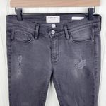 frame denim Le Skinny De Jeanne Rexford Wash Charcoal Black Distressed Size 27 Photo 3