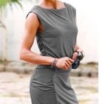 Athleta  Westwood Ruched Dress Taupe Athletic Photo 0